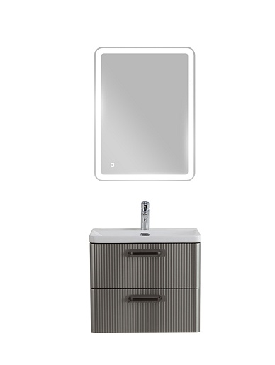 BelBagno Тумба с раковиной Due 50 подвесная Сатин ручки Матовый тёмный никель – картинка-15