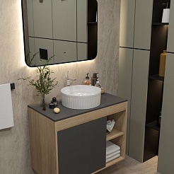 Teymi Раковина накладная в ванную Martta D36 глянцевая белая T52102 – фотография-2