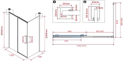Vincea Душевой уголок Stella 120x90 VSR-1ST9012GS профиль хром стекло янтарь – фотография-4