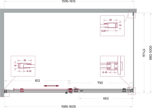 BelBagno Душевой уголок Soft Close-2 SOFT_CLOSE-2-AH-1-160/100-C-Cr 160x100 профиль хром стекло прозрачное – фотография-12