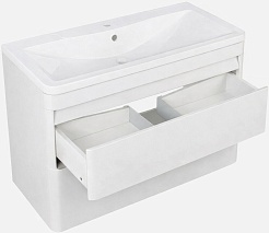 Vivon Тумба с раковиной Atwood 80 подвесная белая матовая – фотография-7