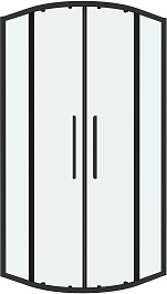 Grossman  Душевой уголок Cosmo 100x100x195 четверть круга профиль черный матовый стекло прозрачное – фотография-1