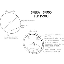 Sancos Зеркало круглое Sfera 90/90 с подсветкой SF900 – фотография-4