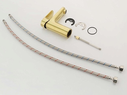 Aquatek Смеситель для раковины Ника AQ1810BG золото шлифованное – фотография-2