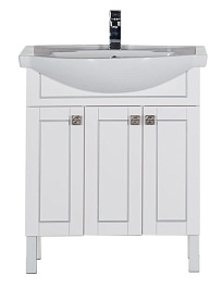 Aquanet Мебель для ванной "Честер 75" белый/серебро – фотография-4