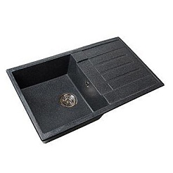 Акватон Мойка "ВЕРОНА" одинарная с крылом, черная – фотография-1