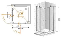 Cezares Душевой уголок ELENA-W-A-22-90-C-Cr – фотография-2