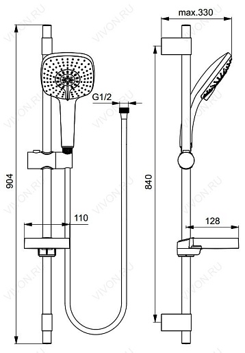 Ideal Standard Душевой гарнитур "IdealRain Cube B0012AA" – фотография-2