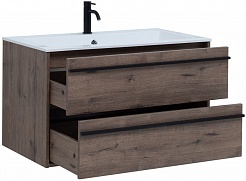 Aquanet Мебель для ванной Lino 90 подвесная дуб веллингтон – фотография-6