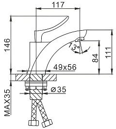 Frap Смеситель для раковины H81 F1081 хром – фотография-5