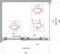 BelBagno Душевой уголок Marino MARINO-2-AH-1-110/90-C-GM 110x90 профиль сталь оружейная стекло прозрачное – фотография-7