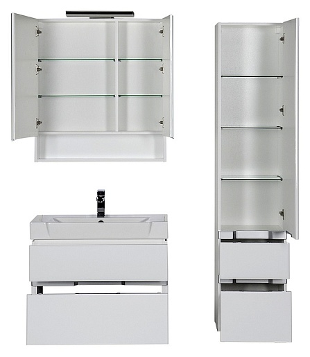 Aquanet Пенал для ванной "Виго" белый – картинка-5