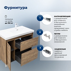 Aquanet Тумба с раковиной Nova Lite 2.0 90 R дуб рустикальный – фотография-17