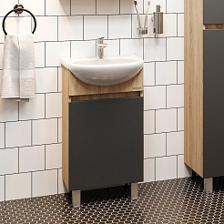 Onika Тумба под раковину Милтон 45 R серая/дуб сонома – фотография-2