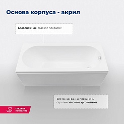 Aquanet Акриловая ванна Nexus 170x70 с каркасом – фотография-20