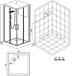 Esbano Душевая кабина Fora 90x90 EST-FORA-90CKR – фотография-17