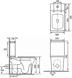 Azario Унитаз-компакт Candy AZ-1503B безободковый с бачком с сиденьем микролифт белый – фотография-15