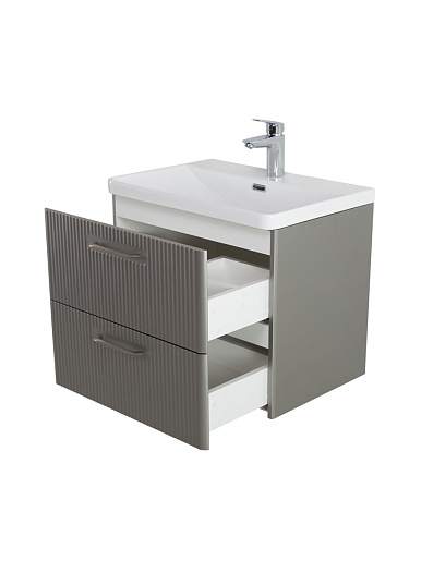 BelBagno Тумба с раковиной Due 50 подвесная Сатин ручки Сатиновый никель – картинка-11