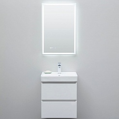 Aquanet Мебель для ванной Вега 50 подвесная белая глянцевая – фотография-1