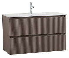 BelBagno Тумба с раковиной Uno mini 100 подвесная Бежевый матовый с раковиной BB-8099-3-100