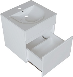 Mixline Тумба под раковину Брикс 50 подвесная белая – фотография-3