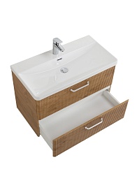 BelBagno Тумба с раковиной Due 80 подвесная Rovere Nature ручки Белые – фотография-6