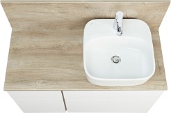 Акватон Столешница под раковину Мишель 100 со стеновой панелью дуб эндгрейн – фотография-2