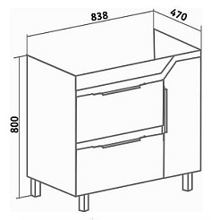 Runo Мебель для ванной Родос 85 R – фотография-10