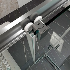 Triton Душевой уголок Фикс-Хром 120х80 стекло прозрачное профиль хром – фотография-9