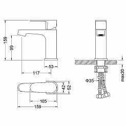 Aquatek Смеситель для раковины Оберон AQ1210MB матовый черный – фотография-3
