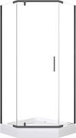 Triton Душевой уголок Дека-Графит 100x100 стекло прозрачное профиль графит с поддоном