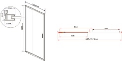 Vincea Душевой уголок Garda 150x90 VSR-1G9015CLGM профиль вороненая сталь стекло прозрачное – фотография-5