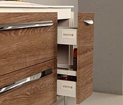 Акватон Тумба с раковиной "Блент 100 2Б" крем/дуб – фотография-3