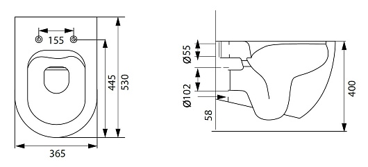 Allen Brau Чаша подвесного унитаза Reality 4.32006.AN антрацит – картинка-3