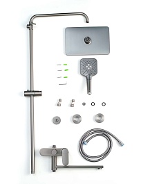 Aquatek Душевая система Ника AQ2840BGM оружейная сталь – фотография-5