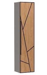 Equil Шкаф пенал Ferro 36 R подвесной лен антрацит/дуб мадера – фотография-1