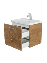 BelBagno Тумба с раковиной Due 50 подвесная Rovere Nature ручки Хром полированный – фотография-2