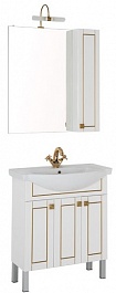 Aquanet Мебель для ванной "Честер 75" белый/золото – фотография-1