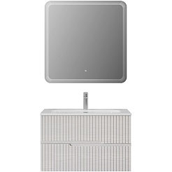 Cezares Тумба под раковину Duet-N 80 подвесная ясень белый софт – фотография-5