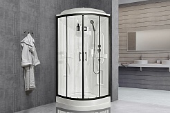 Royal Bath Душевая кабина Practic RB 90HK1-T-BL 90x90 стекло прозрачное профиль черный матовый – фотография-10