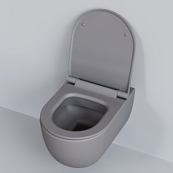 Ambassador Сиденье для унитаза Abner тонкое серое матовое – фотография-5