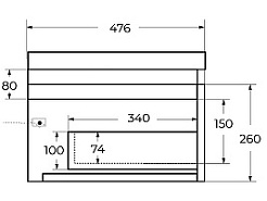 Cezares Тумба с раковиной Slider 100 с 2 ящиками дуб тангент – фотография-21