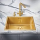 Milacio Мойка кухонная Denia 58 Steel золото брашированное – фотография-14