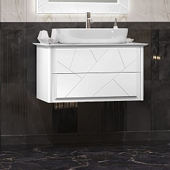 Opadiris Тумба под раковину Луиджи 90 One 67 подвесная белая матовая – фотография-2