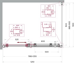 BelBagno Душевой уголок Marino MARINO-2-AH-1-120/90-C-Cr 120x90 профиль хром стекло прозрачное – фотография-10