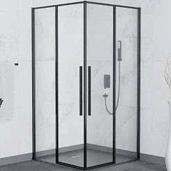 RGW Душевой уголок Stilvoll SV-31B 80x80 профиль черный стекло прозрачное – фотография-1