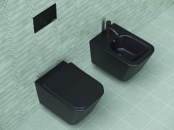 Ceramicanova Подвесной унитаз Metric Rimless CN3007MB чёрный матовый – фотография-10