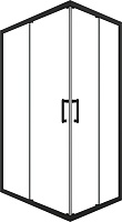 Triton Душевой уголок Фикс-Блэк 120х80 стекло прозрачное профиль черный матовый