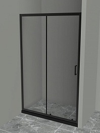 BelBagno Душевая дверь в нишу 110/195 UNO-195-BF-1-110-C-NERO – фотография-1