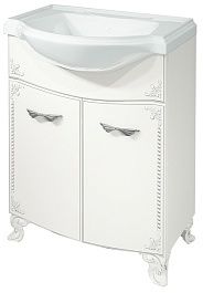 Какса-а Тумба для умывальника Классик-Д 65 белый/серебро – фотография-1